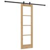 vidaXL Klizna vrata Prirodna 61 x 198,5 cm Masivna borovina i staklo