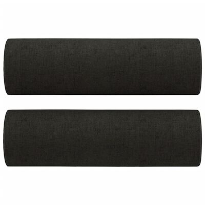 vidaXL Dvosjed s ukrasnim jastucima crni 140 cm od tkanine