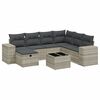 vidaXL 8-dijelni set vrtnih sofa od poliratana s jastucima svjetlosivi