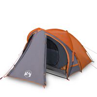 vidaXL Šator za 2 osobe sivo-narančasti 320 x 140 x 120 cm taft 185T