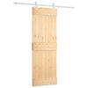 vidaXL Klizna vrata Prirodna i bijela 70 x 210 cm Čvrsta borovina