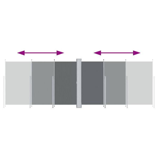 vidaXL Uvlačiva bočna tenda antracit 200 x 600 cm