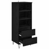 vidaXL Highboard Crni hrast 40 x 36 x 110 cm Konstruirano drvo