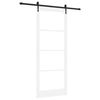 vidaXL Klizna vrata Bijelo 93 x 232 cm Masivna borovina i staklo