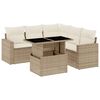 vidaXL 6-dijelni set vrtnih sofa s jastucima bež od poliratana