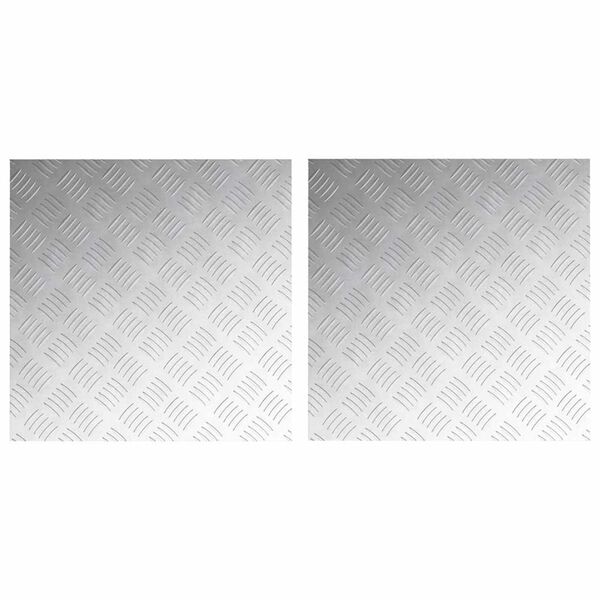 vidaXL Stepenica Četvrtasti 2 pcs Srebrno 50 x 50 cm Aluminij