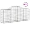 vidaXL Lučne gabionske ko&scaron;are 25 kom 200x50x80/100cm pocinčano željezo