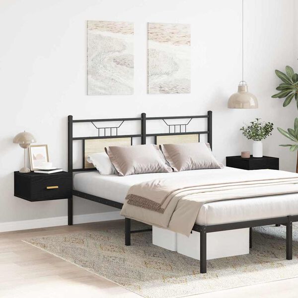 vidaXL Wall-mounted noćni ormarić 2 pcs Crni hrast 35 x 35 x 20 cm