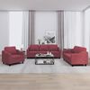 vidaXL 3-dijelni set sofa s jastucima crvena boja vina od tkanine