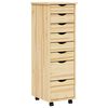 vidaXL Pokretni ormar s ladicama MOSS 34 x 39 x 103 cm Prozirni lak