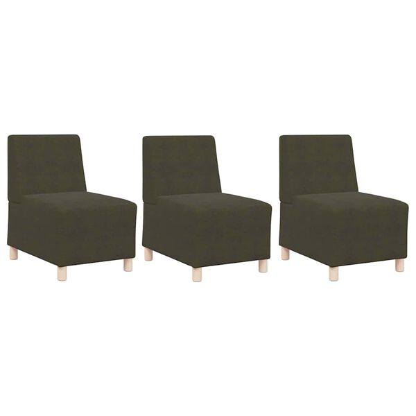 vidaXL Modularna sofa bez naslona 3 pcs Zelena 55 x 74 x 82 cm