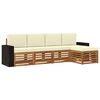 vidaXL Set vanjskih sofa 5 kom. Prirodna i krem