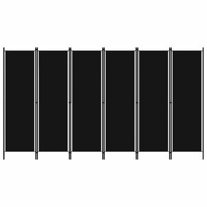 vidaXL Sobna pregrada sa 6 panela crna 300 x 180 cm