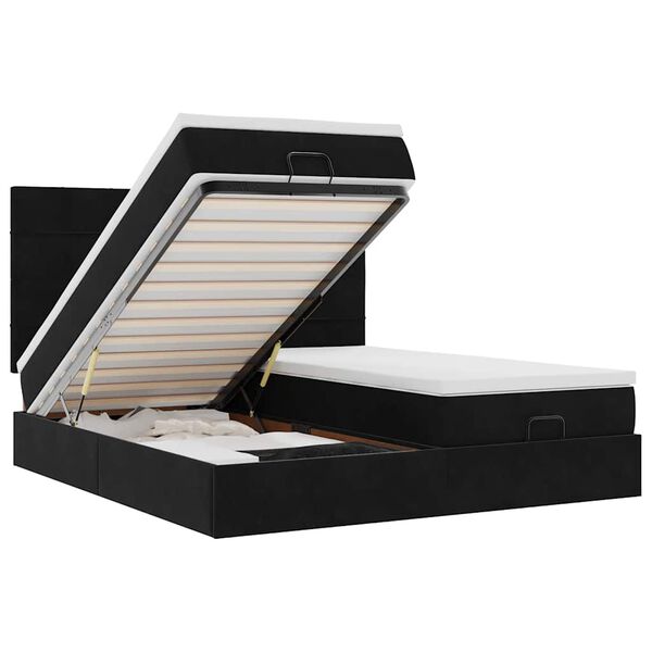 vidaXL Okvir kreveta s madracima crni 160x200cm baršunasti