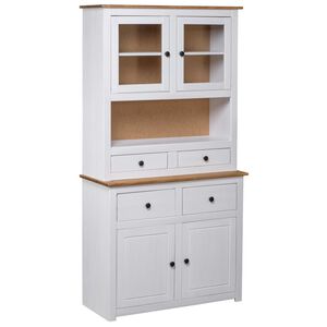vidaXL Visoka komoda bijela 93x40,5x180 cm borovina asortiman Panama