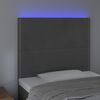 vidaXL LED uzglavlje tamnosivo 90x5x118/128 cm baršunasto