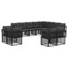 vidaXL Set vanjskih sofa s jastukom 12 pcs Crna i tamno siva Poliester