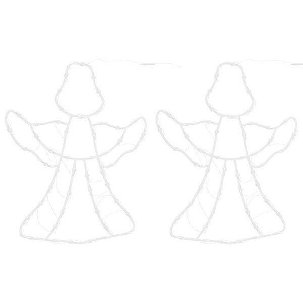 vidaXL Božićna svjetla silueta anđela 2 kom 50 LED toplo bijelo