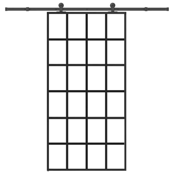 vidaXL Klizna vrata s okovom 102x205 cm ESG staklo i aluminij