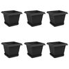 vidaXL Saksije za biljke 6 pcs Crna 20 x 20 x 16 cm Plastika