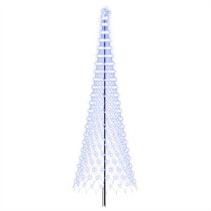 vidaXL LED božićno drvce 400 cm 450 LED lampica Plava Željezo Crna