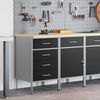 vidaXL Radni ormar s ladicama 2 pcs Crna i Siva 75 x 45 x 85 cm