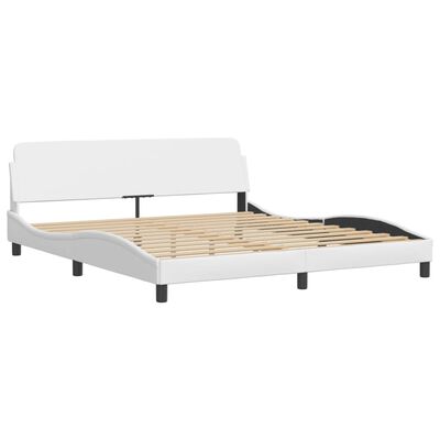 vidaXL Okvir kreveta s LED svjetlima bijeli 180x200 cm od umjetne kože