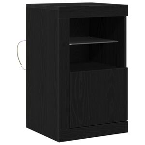 vidaXL LED komoda 41 x 37 x 67 cm Konstruirano drvo Crni hrast