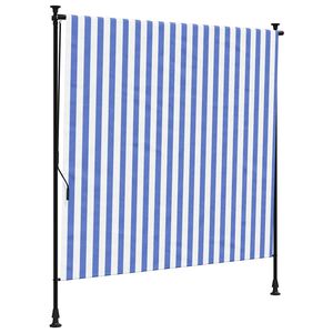 vidaXL Vanjska roleta plavo-bijela 200 x 270 cm od tkanine i čelika