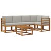 vidaXL Set vanjskih sofa s jastukom 6 pcs Prirodna i svijetlo siva