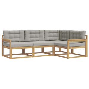 vidaXL Set vanjskih sofa 3 pcs Bijela i svjetlosiva Poliester