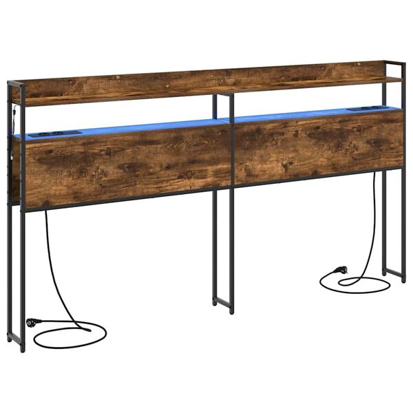 vidaXL Skladi&scaron;no uzglavlje Dimljeni hrast 180 cm Konstruirano drvo