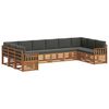 vidaXL Set vanjskih sofa 10 kom. Prirodna i antracit