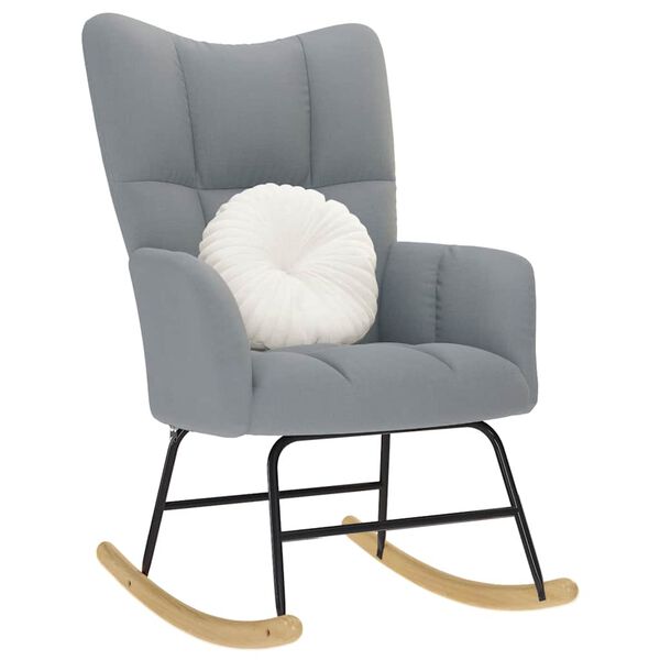 vidaXL Stolica za ljuljanje od tkanine svjetlosiva