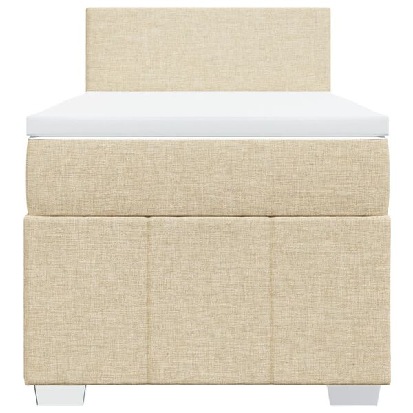 vidaXL Krevet s oprugama i madracem krem 90 x 190 cm od tkanine