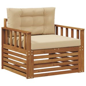 vidaXL Set vanjskih sofa Čvrsto drvo akacije i poliester Prirodna