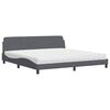 vidaXL Krevet s madracem Dover tamnosivi 200x200 cm bar&scaron;unasti
