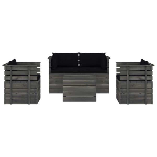 vidaXL 5-dijelna vrtna garnitura od paleta od borovine s jastucima