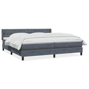vidaXL Box spring krevet s madracem tamnosivi 180x220 cm bar&scaron;unasti