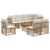 vidaXL Set vanjskih sofa 9 pcs Prirodna i krema bijela Poliester