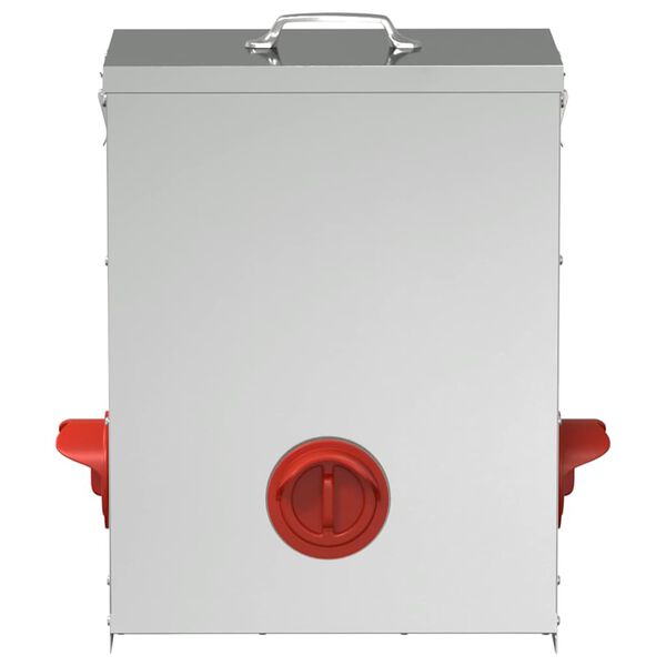 vidaXL Hranilica za piliće Srebrno 32,5 x 20,5 x 43 cm Cinkani čelik