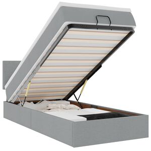 vidaXL Otomanski krevet s madracem svijetlosivi 90x200 cm tkanine