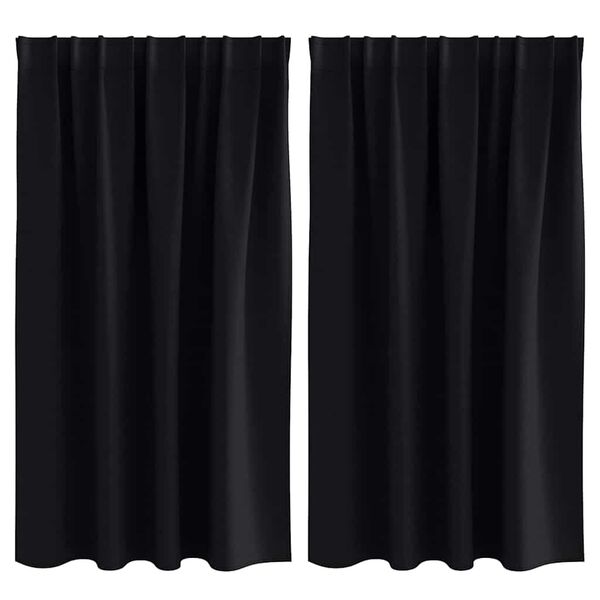 vidaXL Zavjese za blackout s prstenovima 2 pcs Crna 140 x 140 cm