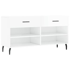 vidaXL Klupa za cipele sjajna bijela 102x35x55 cm konstruirano drvo
