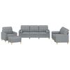 vidaXL 4-dijelni set sofa s jastucima svjetlosivi od tkanine