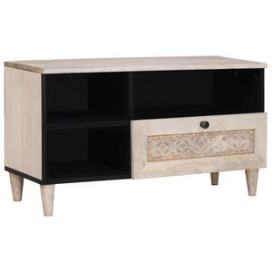 vidaXL TV ormar Bjeli izbijeljeni 80 x 33 x 46 cm Čvrsto drvo manga