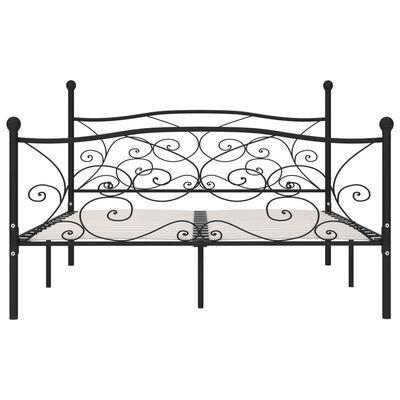 vidaXL Okvir za krevet s podnicama crni metalni 180 x 200 cm