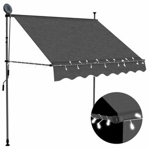 vidaXL Tenda na ručno uvlačenje s LED svjetlima 200 cm antracit