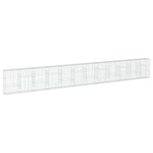vidaXL Gabionska ko&scaron;ara s poklopcem 1200x50x150 cm pocinčano željezo