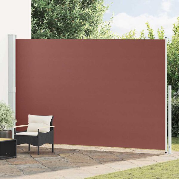 vidaXL Uvlačiva bočna tenda za terasu 220 x 500 cm smeđa